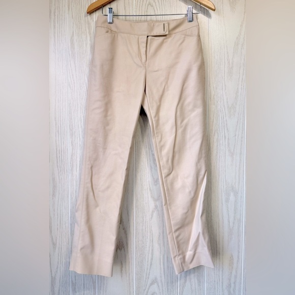 WHBM Perfect Form Pants Women's Size 2 R Slim Ankle Dress Shell Tan Pockets LNC - Picture 1 of 4